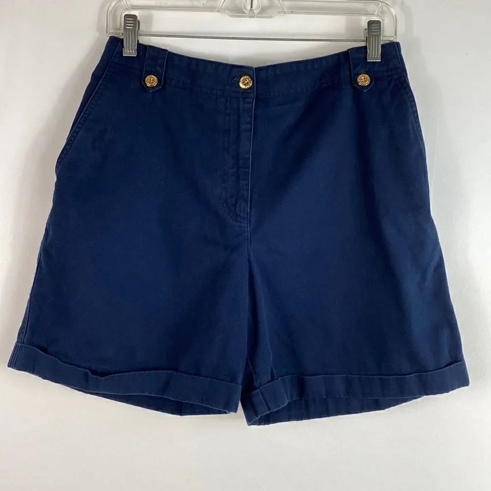 Lauren Ralph Lauren Vintage navy blue Chino cuffed shorts size 8P